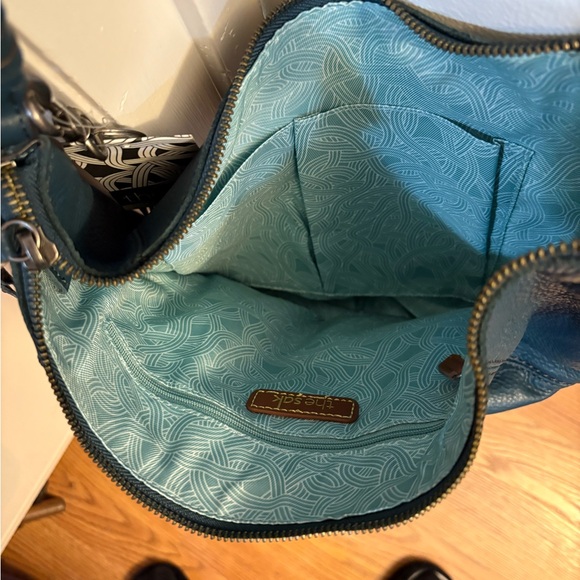 NWT The Sak Teal Leather Shoulder Bag - Picture 4 of 4